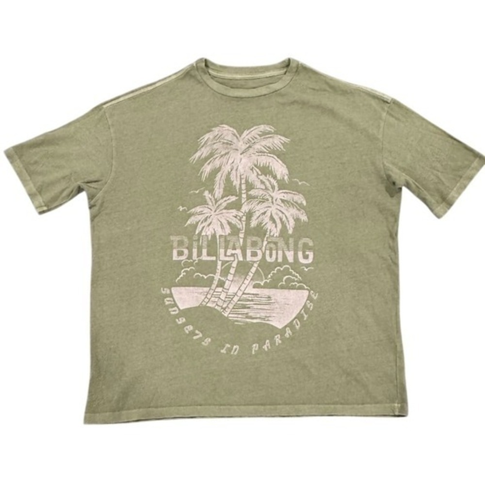 Billabong Oversized Graphic T-Shirt‎ Women's XS Green NWOT